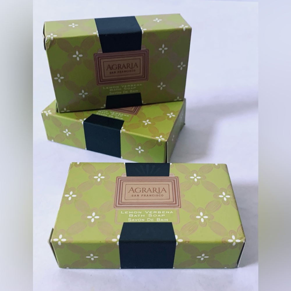 3 - Agraria Lemon Verbena Bath Soap San Francisco 1.7 Oz ea NWT